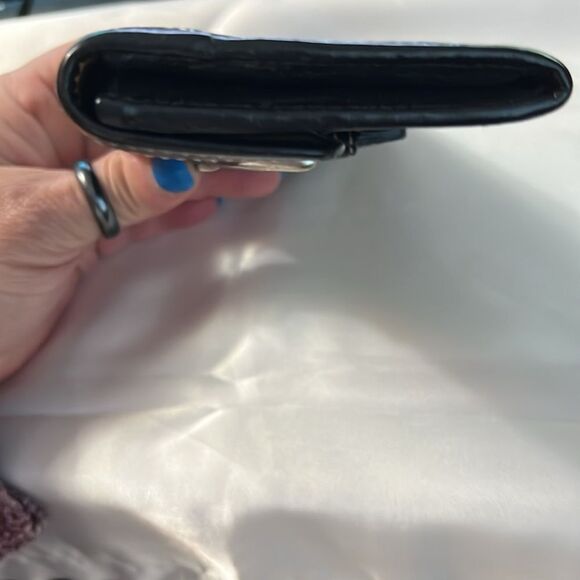 Coach Signature C Canvas SOHO buckle flap wallet black and gray Jacquard - Picture 7 of 16